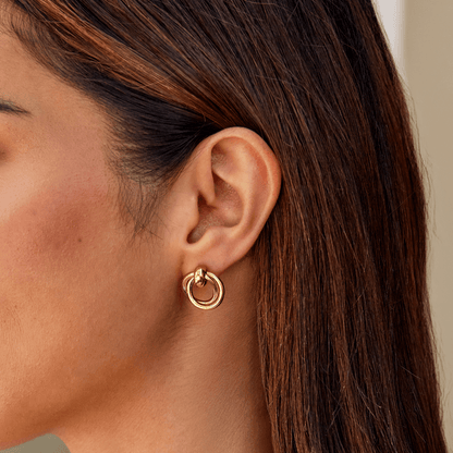 Juni Double Layered Stacked Hoop Earrings