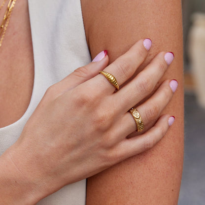 Kaila Small Twisted Croissant Gold-Tone Ring