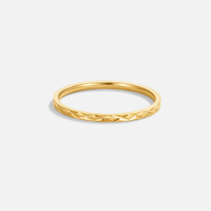 Kanata Flat Profile Gold-Tone Plain Ring