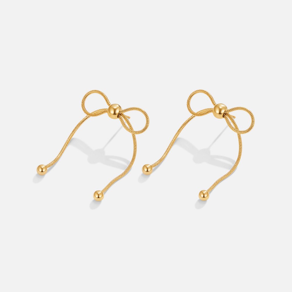 Katie Small Tied Ribbon Bow Stud Earrings