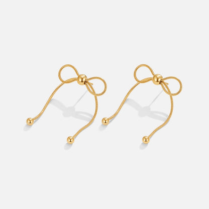 Katie Small Tied Ribbon Bow Stud Earrings
