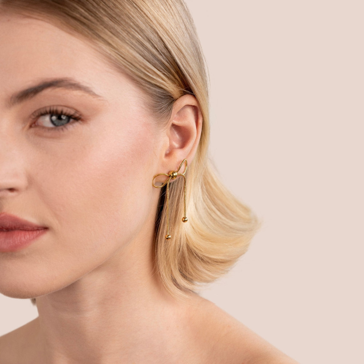 Katie Small Tied Ribbon Bow Stud Earrings