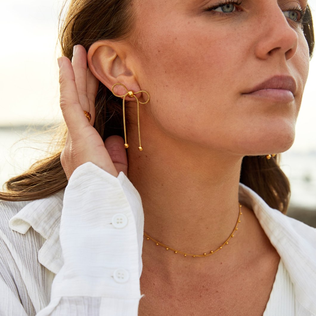 Katie Small Tied Ribbon Bow Stud Earrings