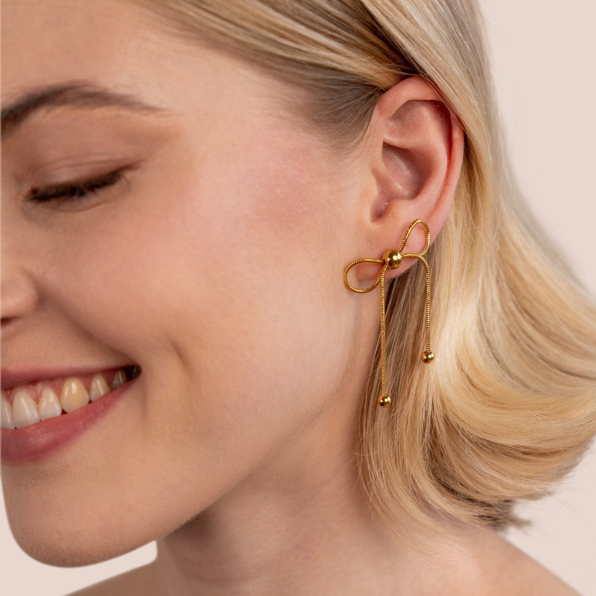 Katie Small Tied Ribbon Bow Stud Earrings