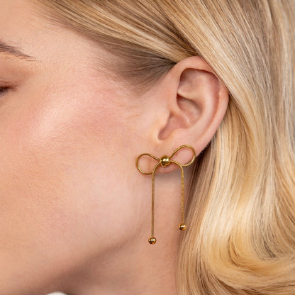 Katie Small Tied Ribbon Bow Stud Earrings