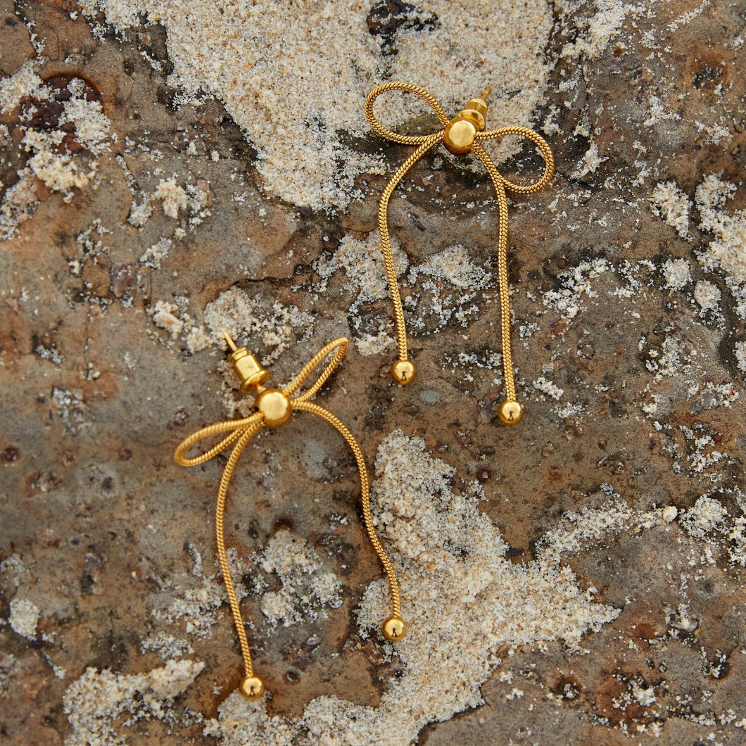 Katie Small Tied Ribbon Bow Stud Earrings