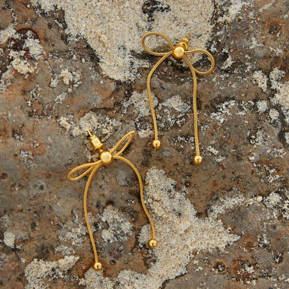 Katie Small Tied Ribbon Bow Stud Earrings