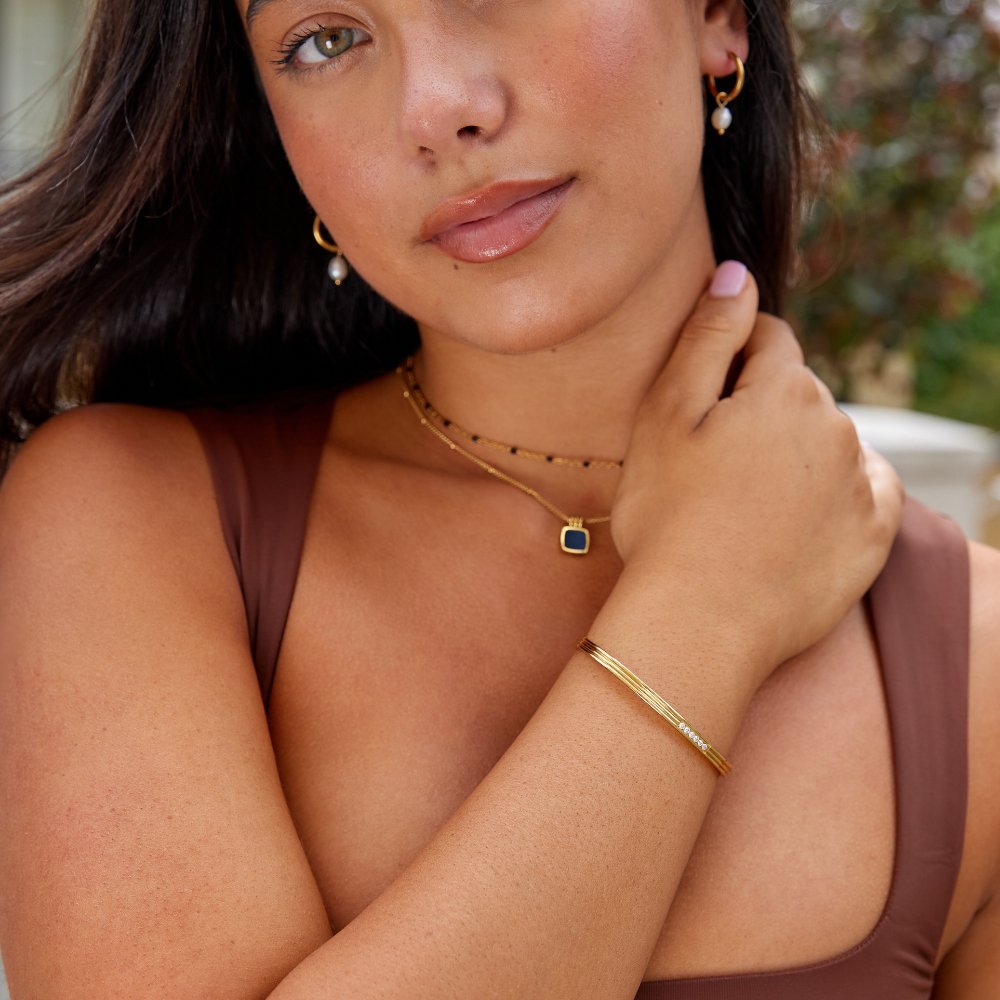 Kim Crystal Set Slim Bangle