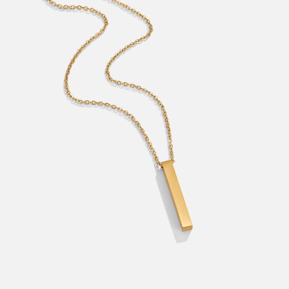 Lala Slim Vertical Bar Gold-Tone Necklace