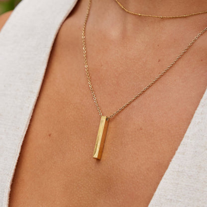 Lala Slim Vertical Bar Gold-Tone Necklace