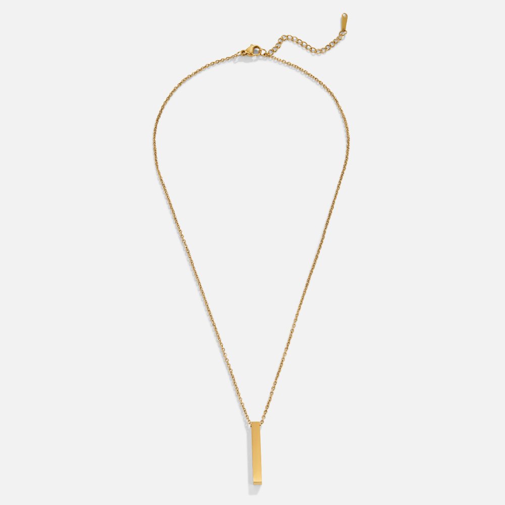Lala Slim Vertical Bar Gold-Tone Necklace