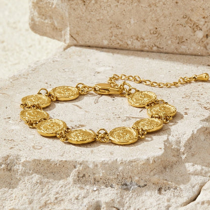 Lara Small Round Disc Gold-Tone Bracelet