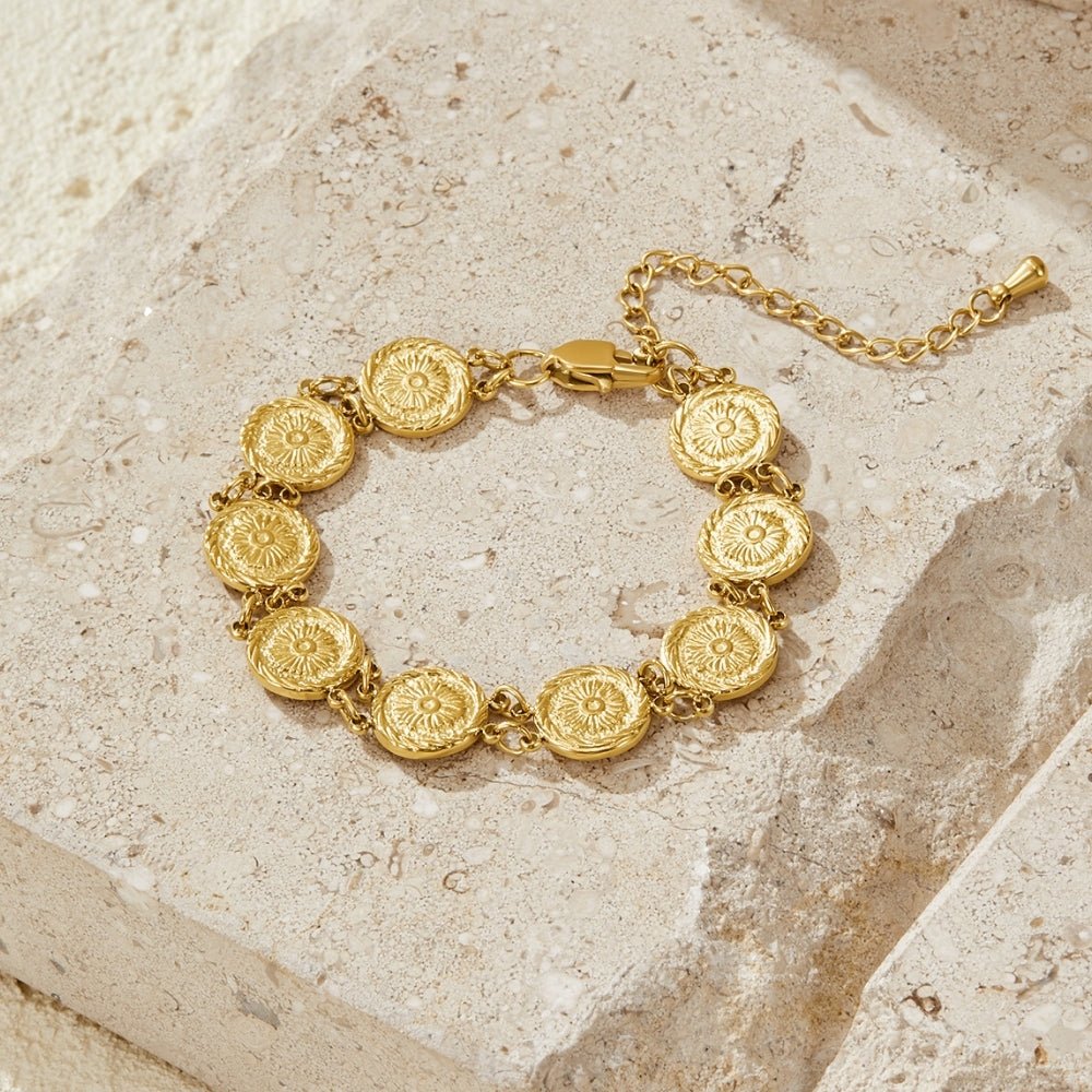 Lara Small Round Disc Gold-Tone Bracelet