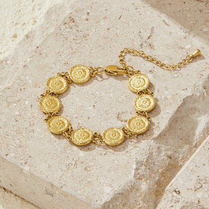 Lara Small Round Disc Gold-Tone Bracelet