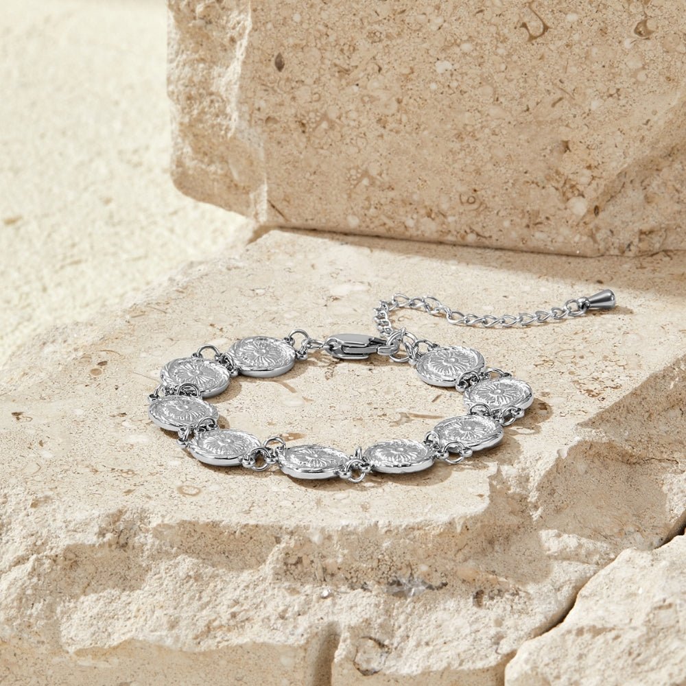 Lara Silver-Tone Coin Disc Bracelet
