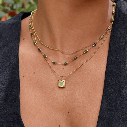 Lara Antique-Style Gold-Tone Pendant Necklace