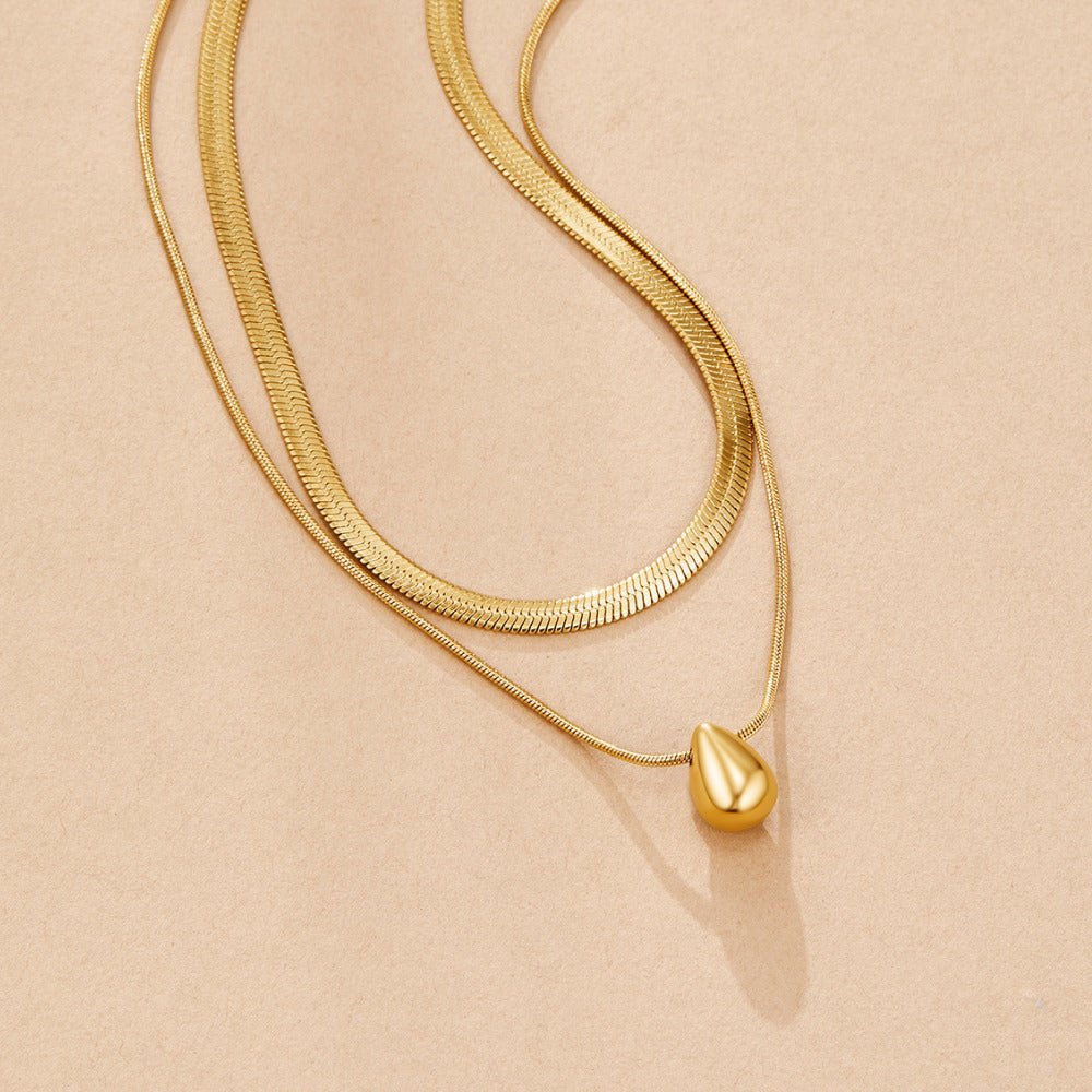 Bella Two Strand Teardrop Pendant Necklace