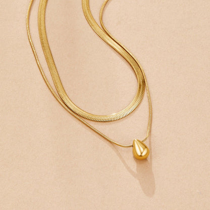 Bella Two Strand Teardrop Pendant Necklace