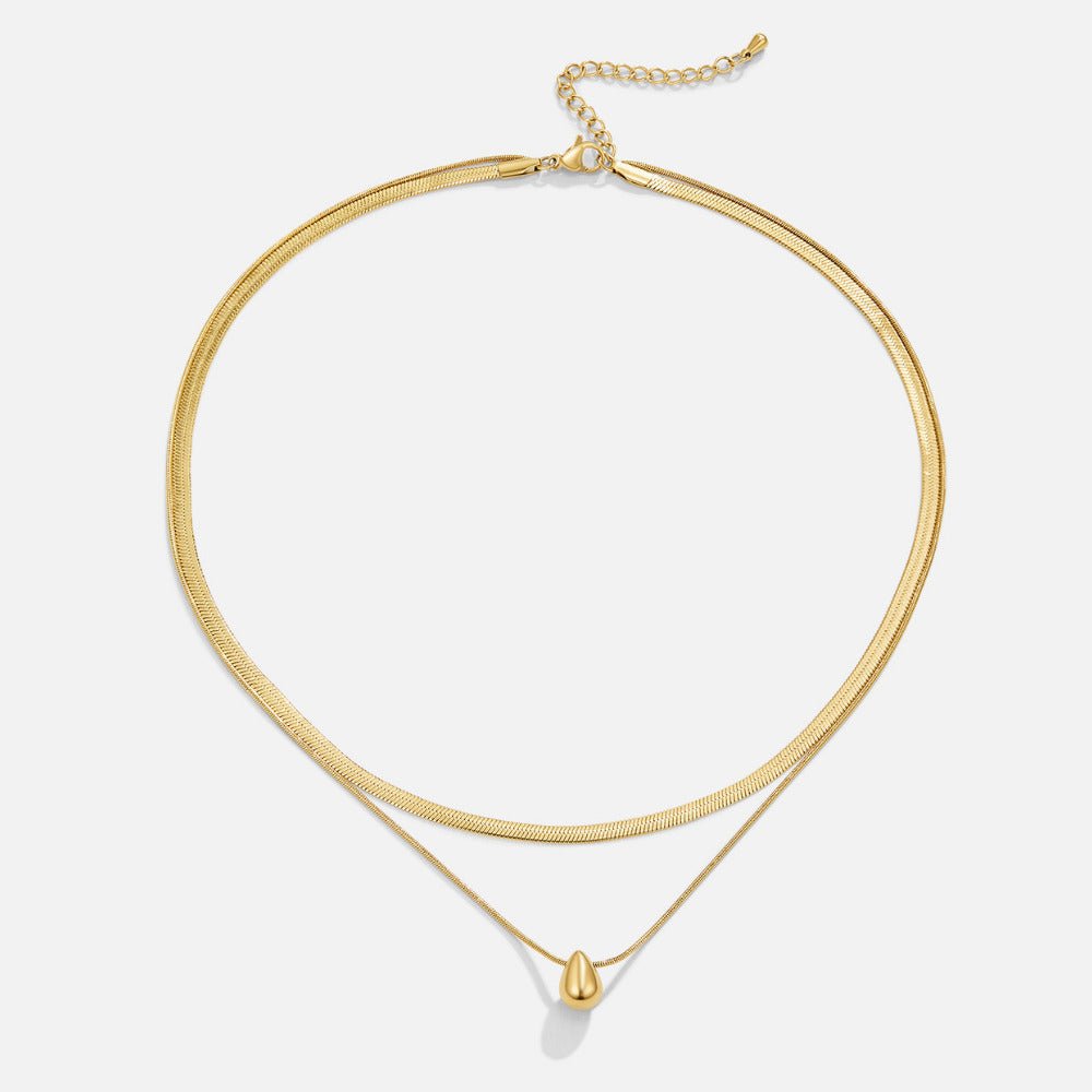 Bella Two Strand Teardrop Pendant Necklace