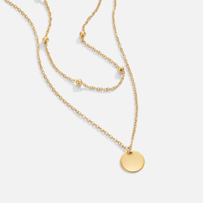 Small Disc Layered Chain Everyday Necklace