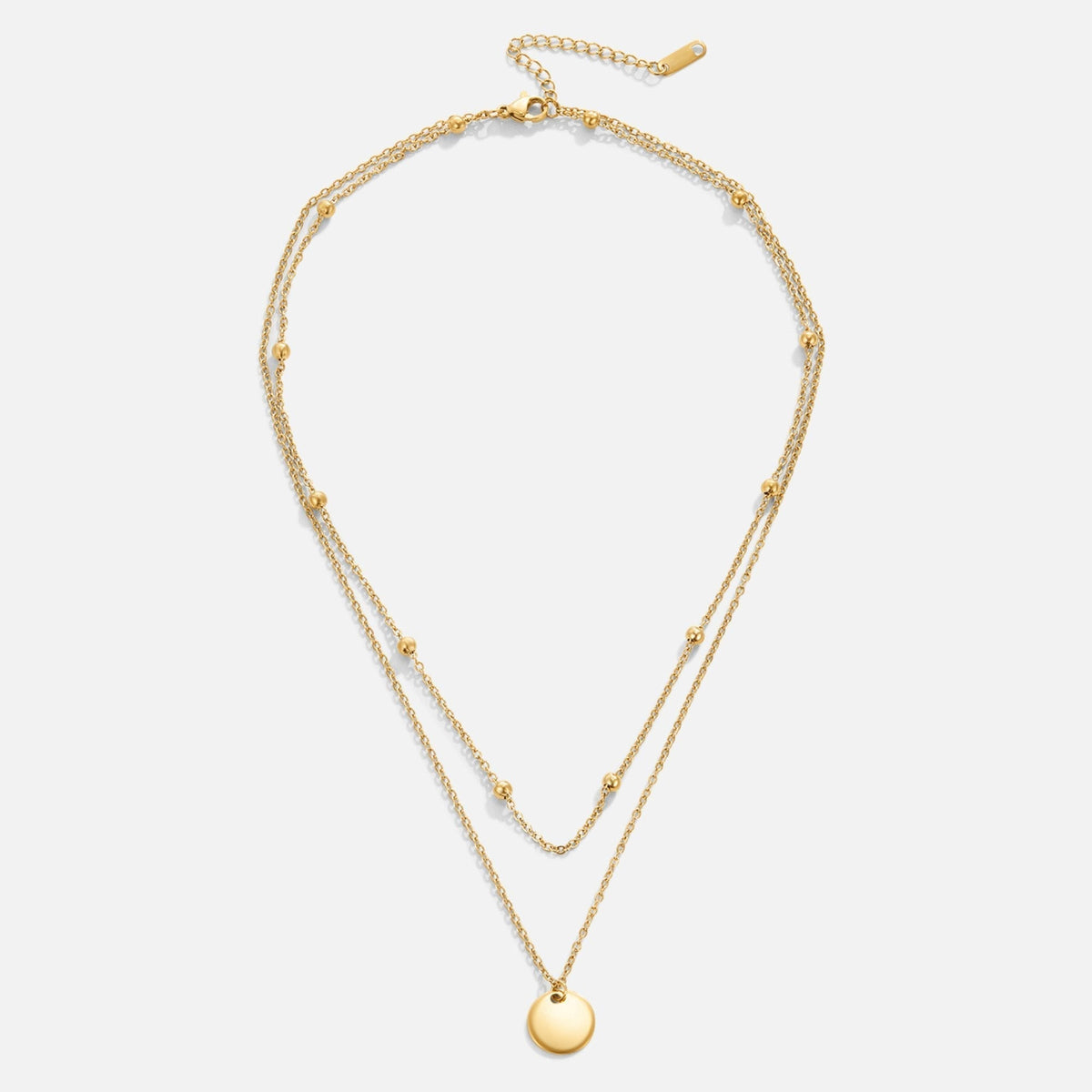 Small Disc Layered Chain Everyday Necklace