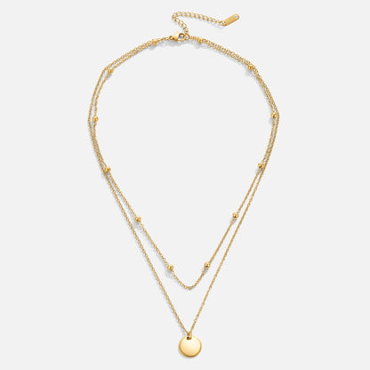 Small Disc Layered Chain Everyday Necklace