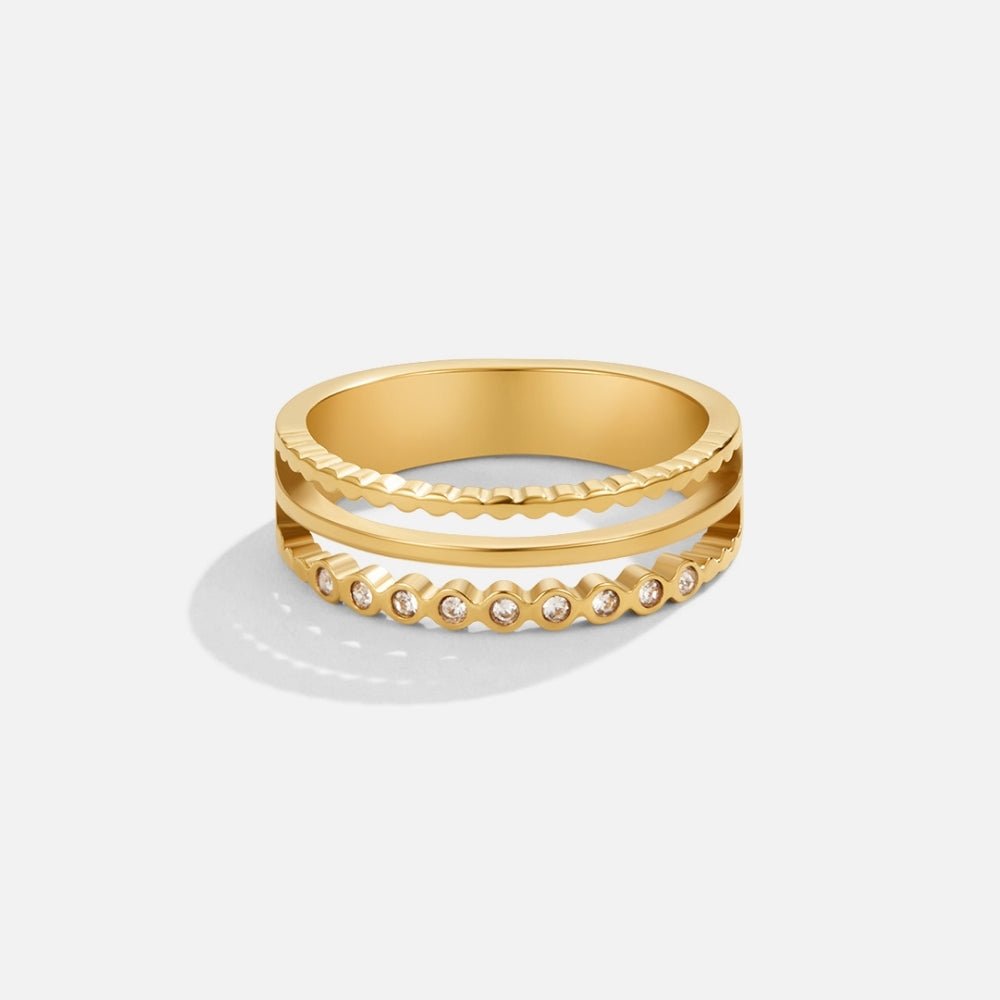 Elowyn Stacked Fine Crystal Band Ring
