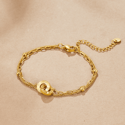 Continuous Interlocking Loop Chain Bracelet