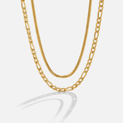 Alternating Figaro Link Layered Necklace