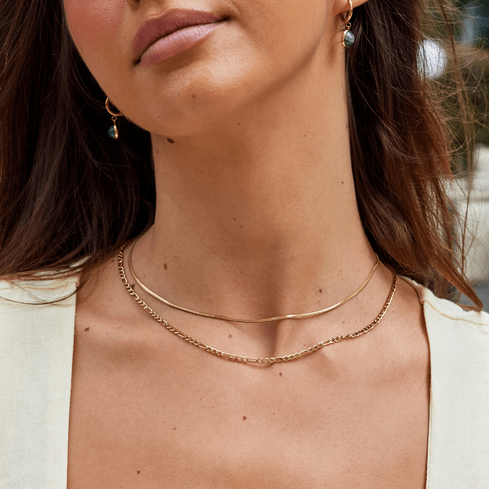 Alternating Figaro Link Layered Necklace