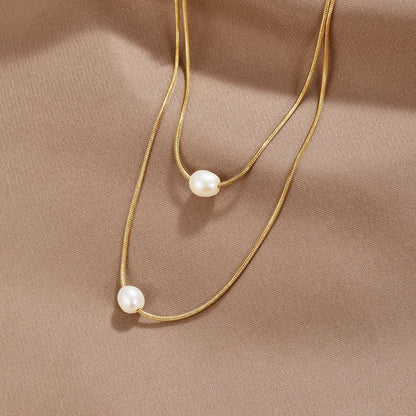 Double Strand Freshwater Pearl Necklace