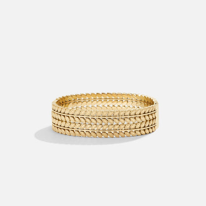 Trailing Leafwork Layered Gold-Tone Bangle