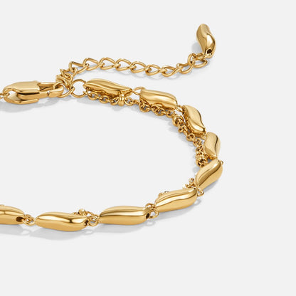 Rippled Gold-Tone Multi-Strand Bracelet