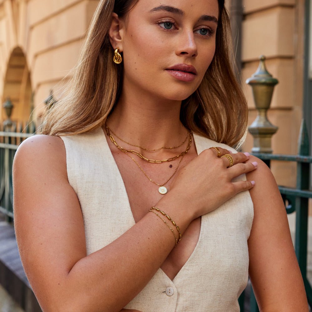 Rippled Gold-Tone Multi-Strand Bracelet