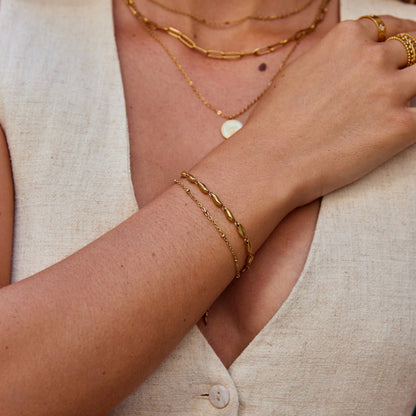 Rippled Gold-Tone Multi-Strand Bracelet