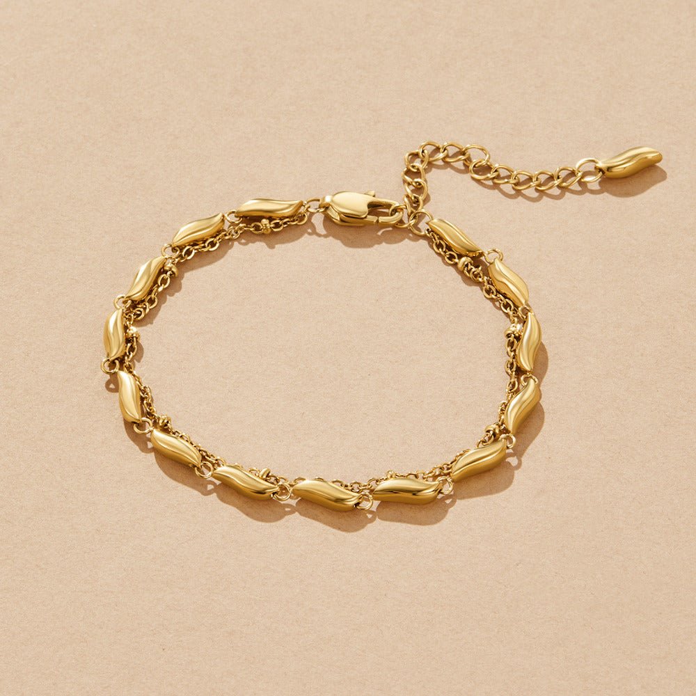 Rippled Gold-Tone Multi-Strand Bracelet
