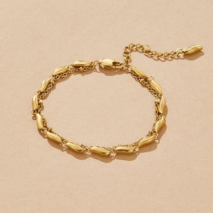 Rippled Gold-Tone Multi-Strand Bracelet