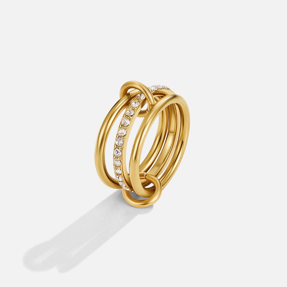 Kaili Triple Band Gold-Tone Stacking Ring