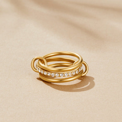 Kaili Triple Band Gold-Tone Stacking Ring