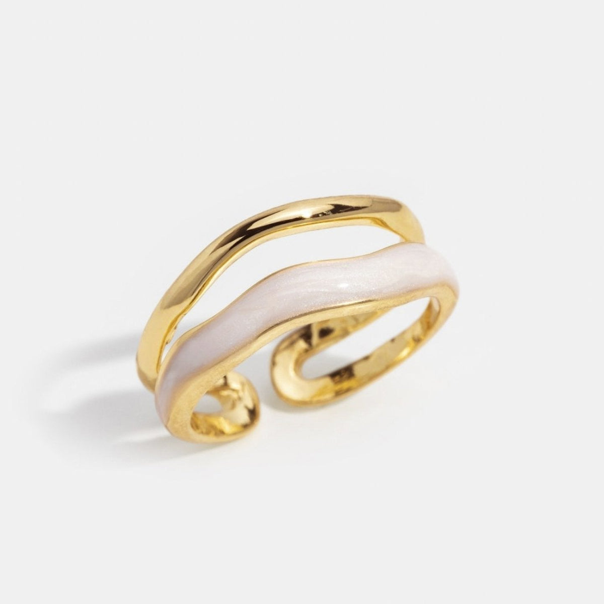 Sahara Layered Line Gold-Tone Single Ring