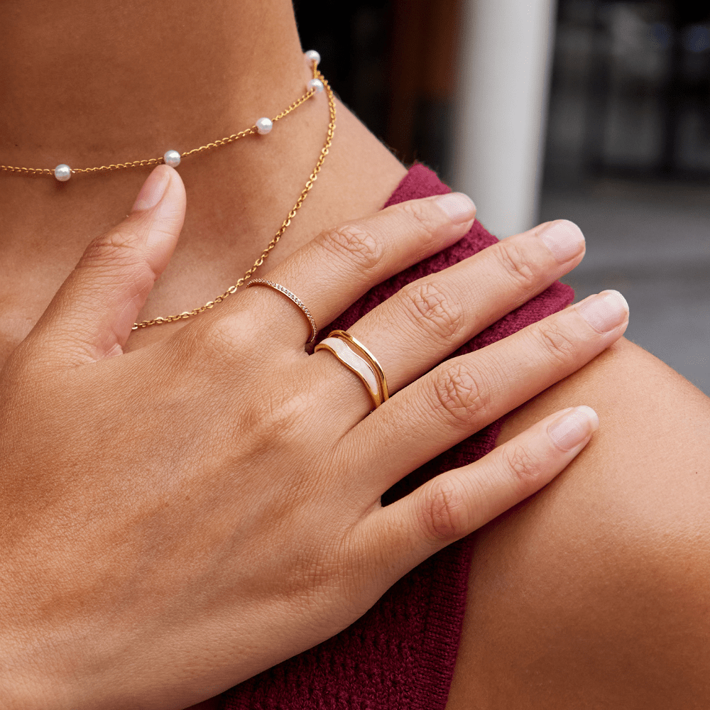 Sahara Layered Line Gold-Tone Single Ring