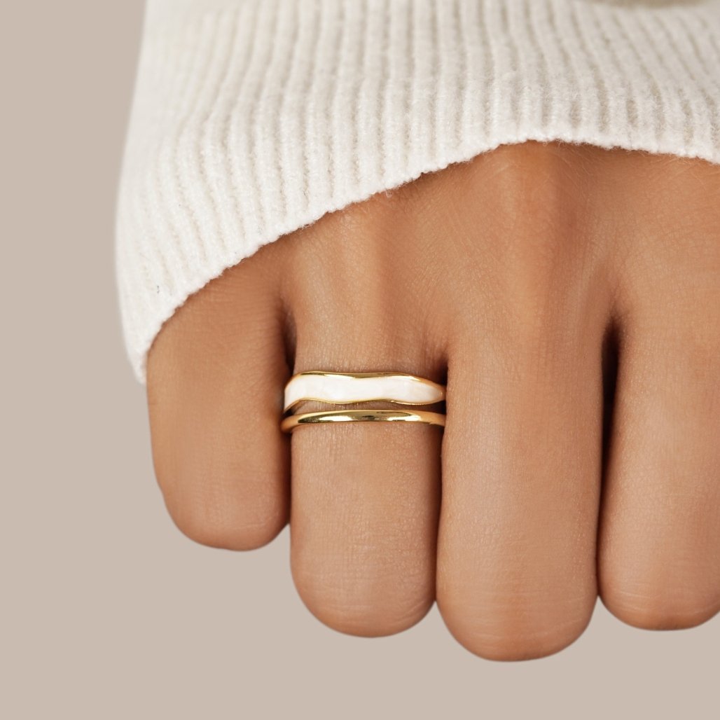 Sahara Layered Line Gold-Tone Single Ring