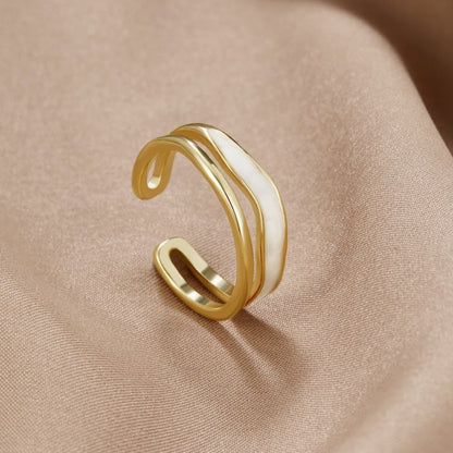 Sahara Layered Line Gold-Tone Single Ring