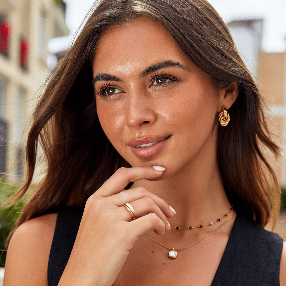 Sahara Layered Line Gold-Tone Single Ring