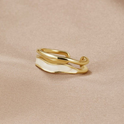 Sahara Layered Line Gold-Tone Single Ring