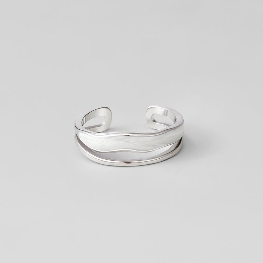 Sahara Layered Line Silver-Tone Single Ring