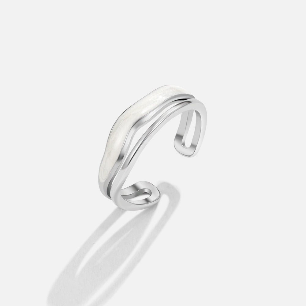 Sahara Layered Line Silver-Tone Single Ring