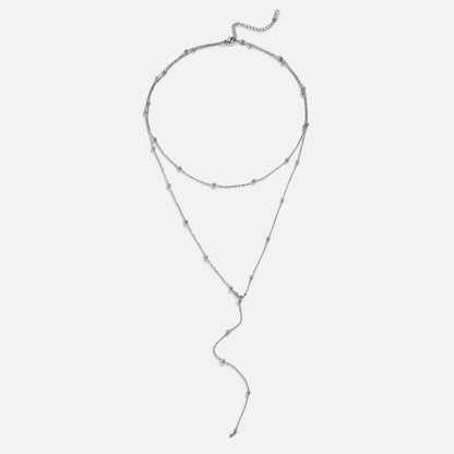 Amara Tasselled Silver-Tone Layered Necklace