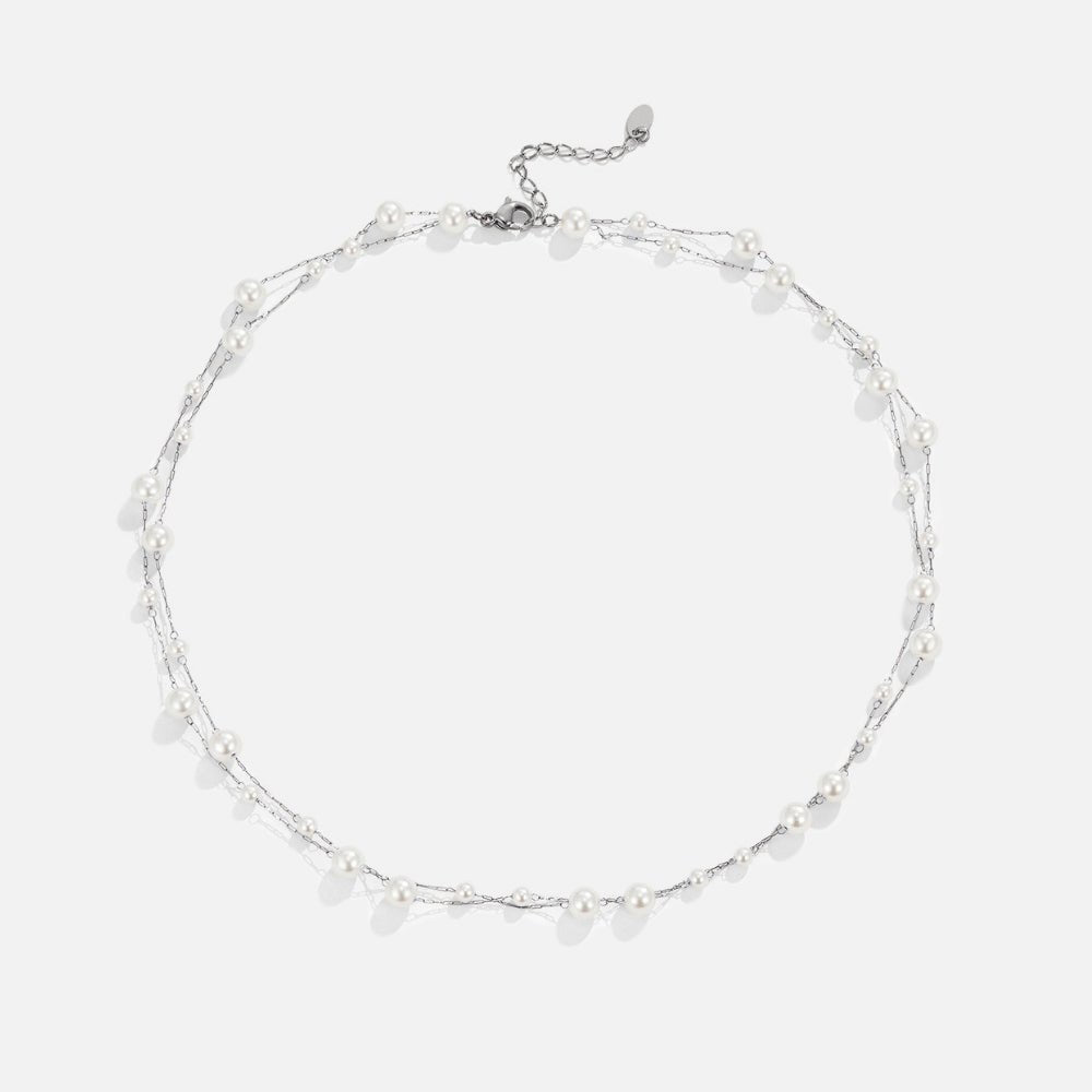 Tori Pearl-Effect Silver-Tone Strand Necklace