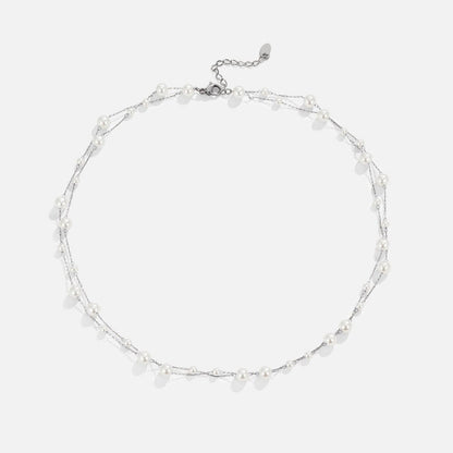 Tori Pearl-Effect Silver-Tone Strand Necklace